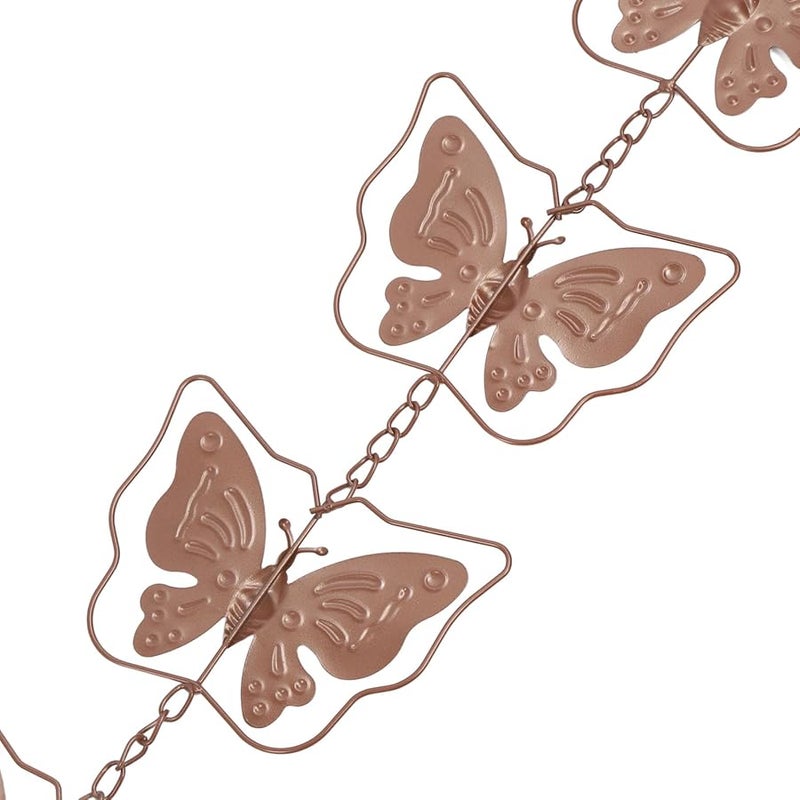 سلسلة مطر معدنية 4 26 قدم مزراب تصريف مياه الأمطار مع تأثير الرياح للحديقة - Image 2